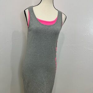 Material Girl Active Pink and Gray Sports Bra M‎